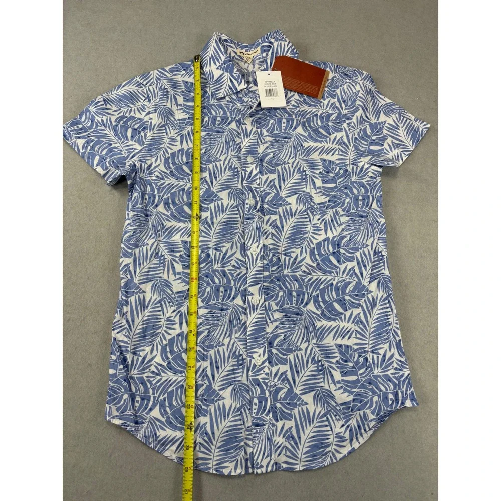 NWT Appaman Boys short sleeve button‎ up size 16 Blue Palms